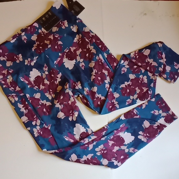 Active High Waist Tummy Control Leggings Ninfee Print (water lily) X large, NW - Picture 2 of 15